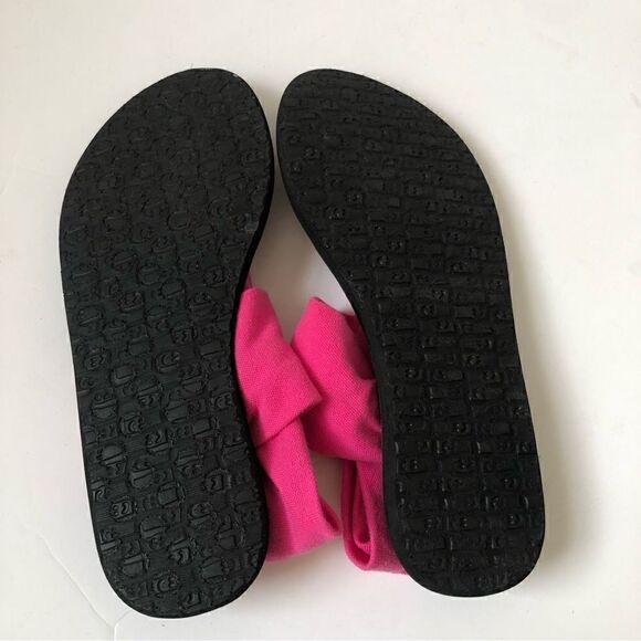 Sanuk sling back yoga sandals hot pink with black soles woman’s size 5 - Picture 5 of 7